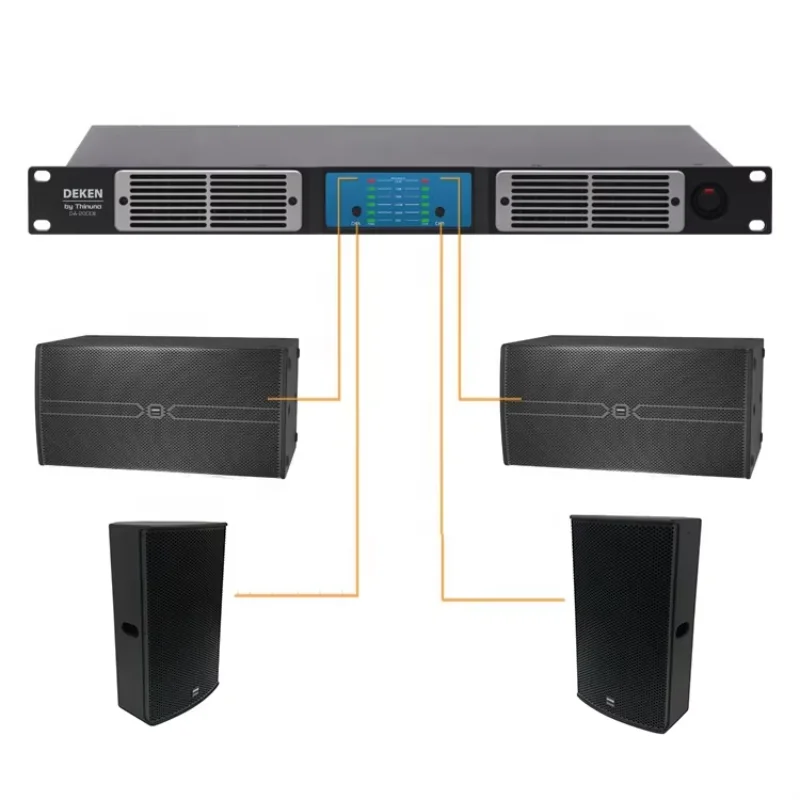

DEKEN DA-41300E Professional 2 Ohm 3000W*4 Channel Audio Class D Digital Power Amplifier for Stage Dj Sound Equipment