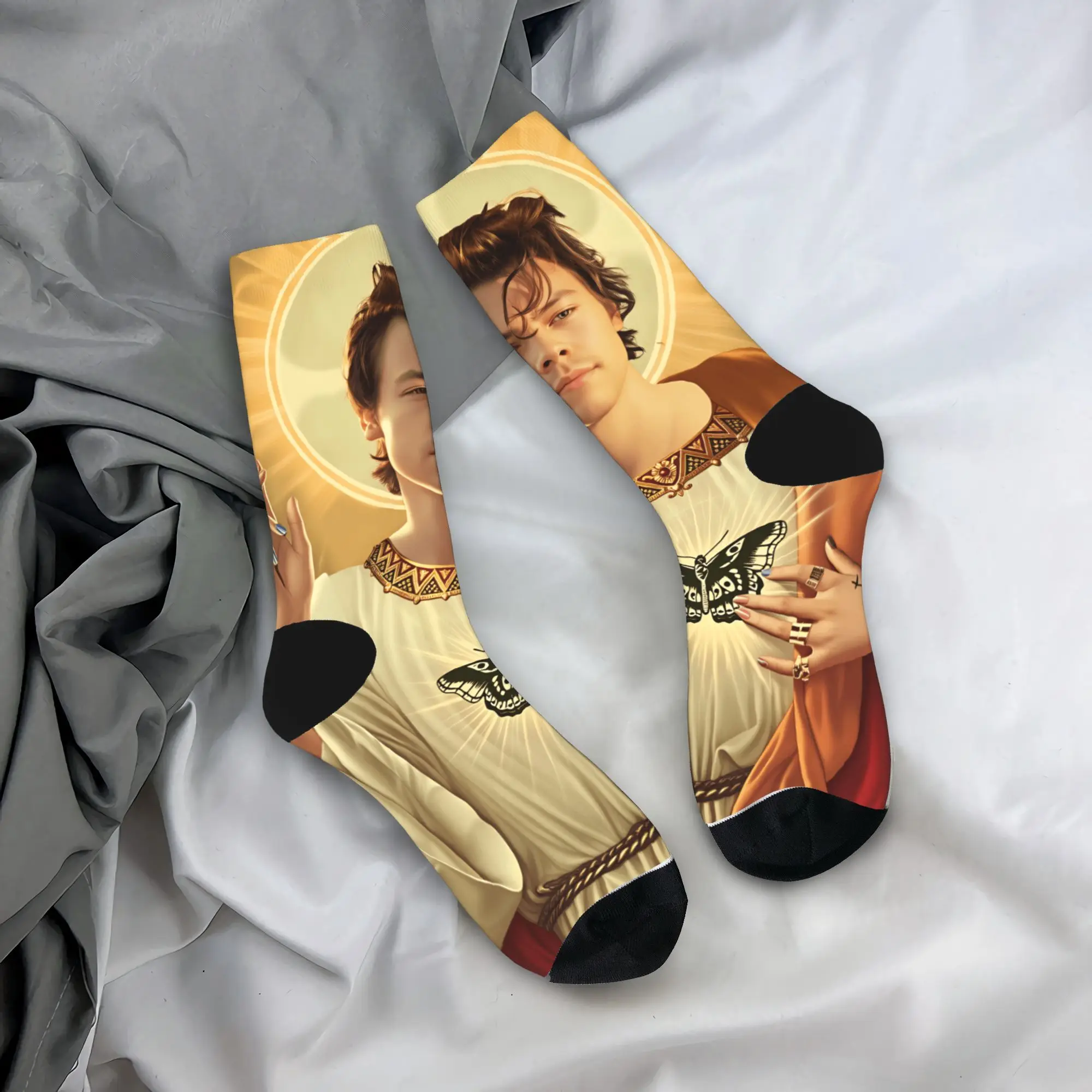 

Носки S-стиля S для певицы H-Harrys, нескользящие чулки для женщин и мужчин, мягкие носки для скалолазания, зимние корейские носки с принтом