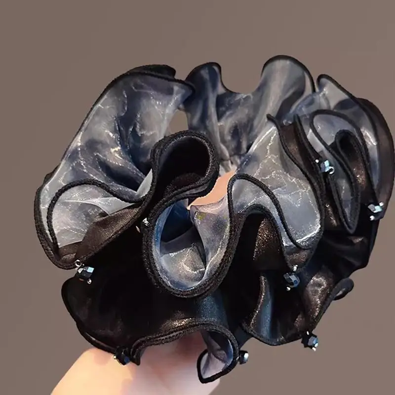 Koreanische Vintage Farbverlauf-Gaze-Haargummis Elegante Elastische Haarbänder für Damen Schicke Dutt- und Pferdeschwanz-Haaraccessoires – Detail 3