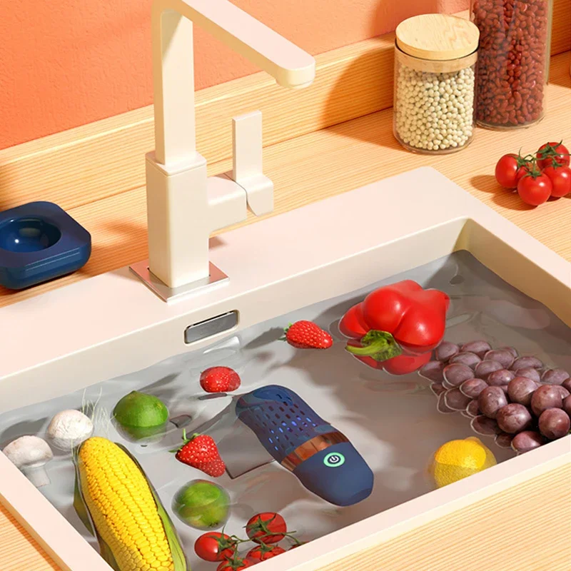 REUP Protable Fruit Vegetable Washing Machine Capsule Shape Wireless Food Purifier Household Pesticide Disinfection vegetables