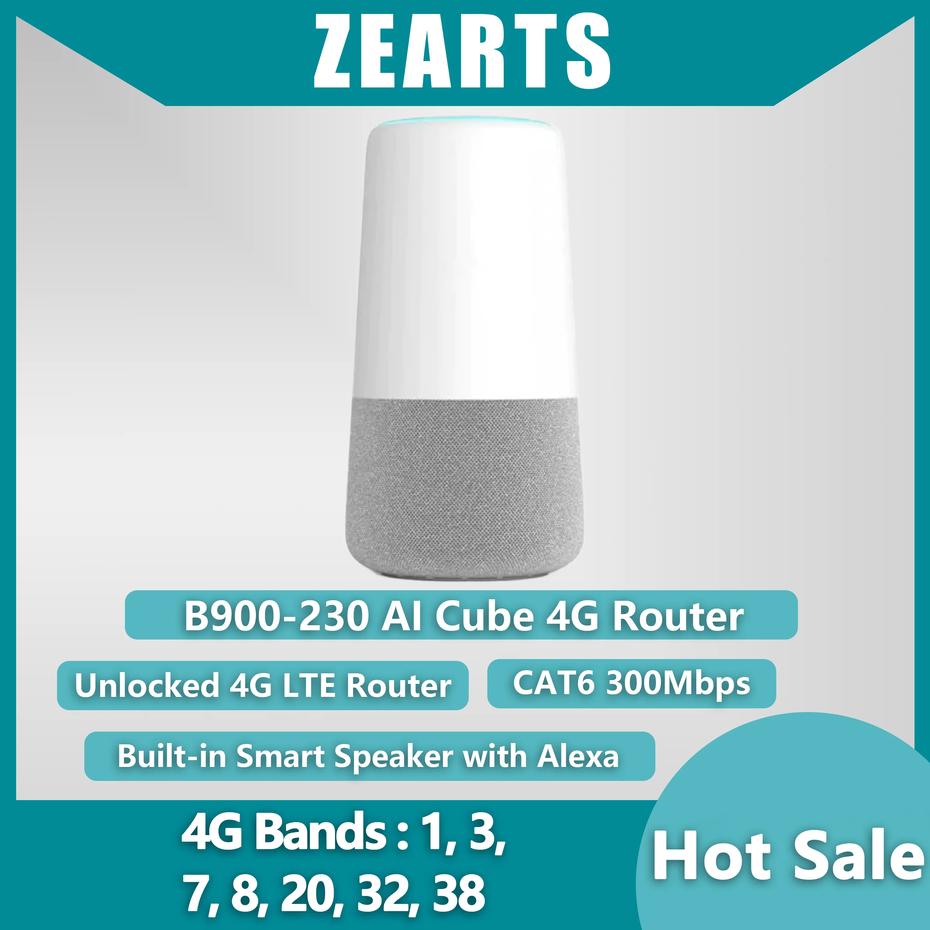 HW B900-230 AI Cube Wireless Router 4G LTE Cat 6 300Mbps High-Speed Internet Connection LTE Cat 6 4G LTE