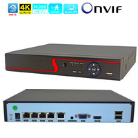 4K IP POE Network Video Recorder 4Channel CCTV POE NVR Xmeye Support Onvif P2P For 8MP 5MP 1080P 720P Surveillance POE IP Camera