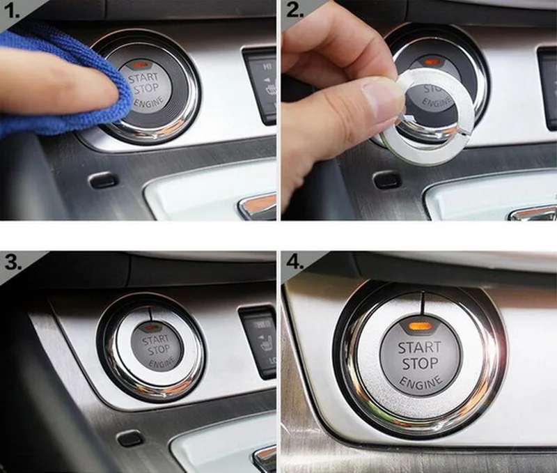 Accessories for Vehicles Ignition Switch Cover Ring Circle Sticker Startup Keyring Key Hole Decoration For Nissan Murano 2015