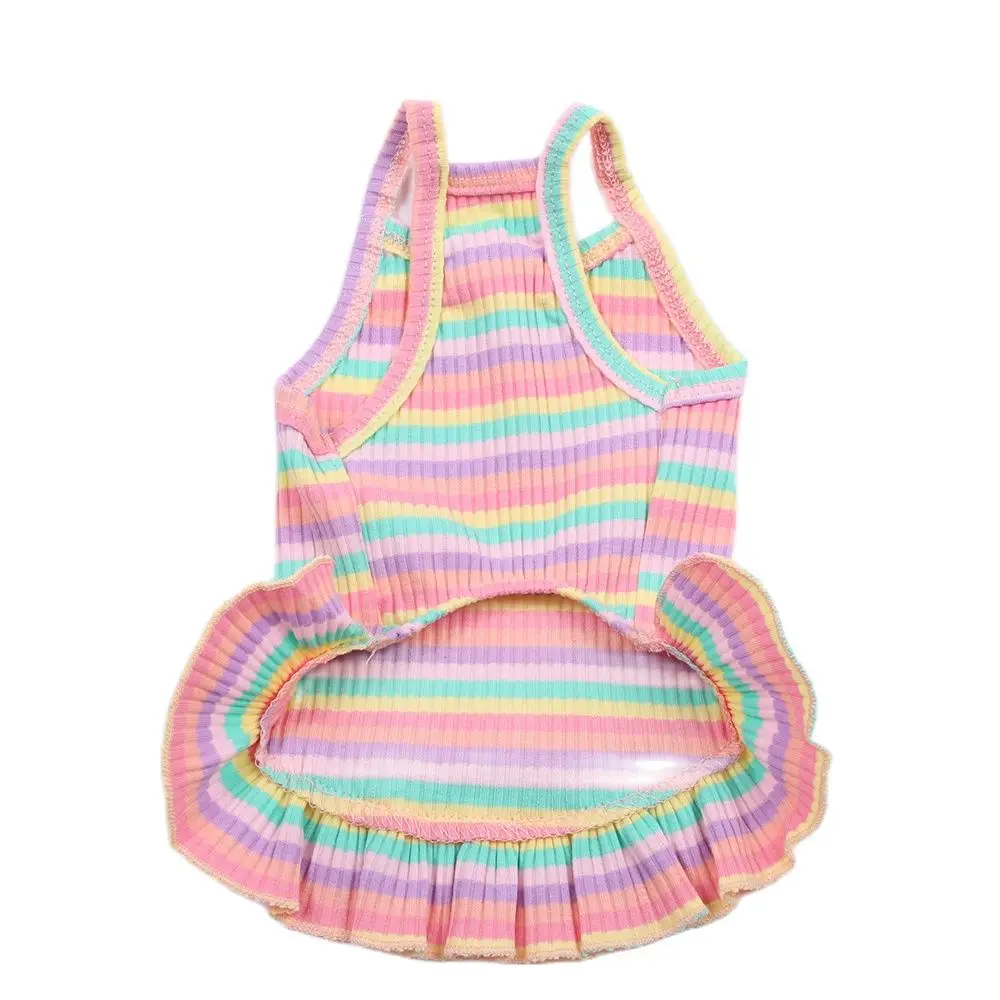 Striped Dog Cat T-shirt Vest Cherry Design Cat Puppy Pajamas  Spring/Summer Clothes 2 Colours