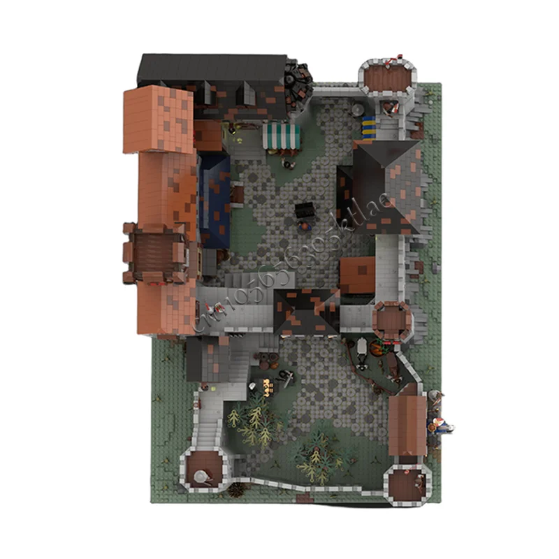 جديد 10546 قطعة القلعة القديمة في القرون الوسطى عرض الشارع اللبنات الأفكار الإبداعية ألعاب أطفال الجمعية التعليمية هدية عيد ميلاد