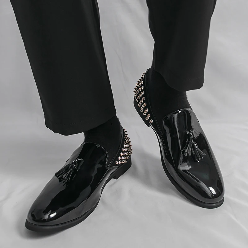 

Fashion Design Pointed Business Leather Shoes Street Style Men's Leather Casual Tassel Loafers Elegant Low Cut Comfortable Shoes