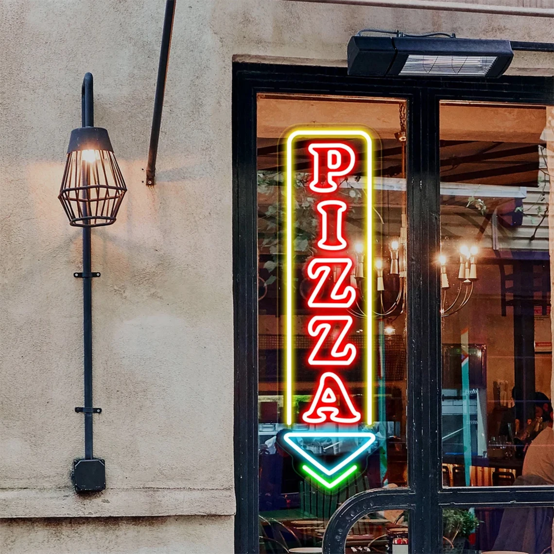 Pizza Arrow Neon Sign,Pizza Restaurant Neon Fast Food Home Wall Decor,Personalized Bar Kitchen Open Welcome Sign