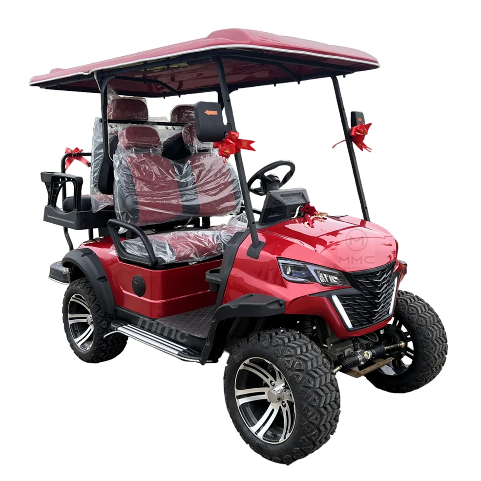 2+2 4 Seater Golf Cart Sightseeing Car Long Durability Low Noise 48V Mini Electric Golf Cart