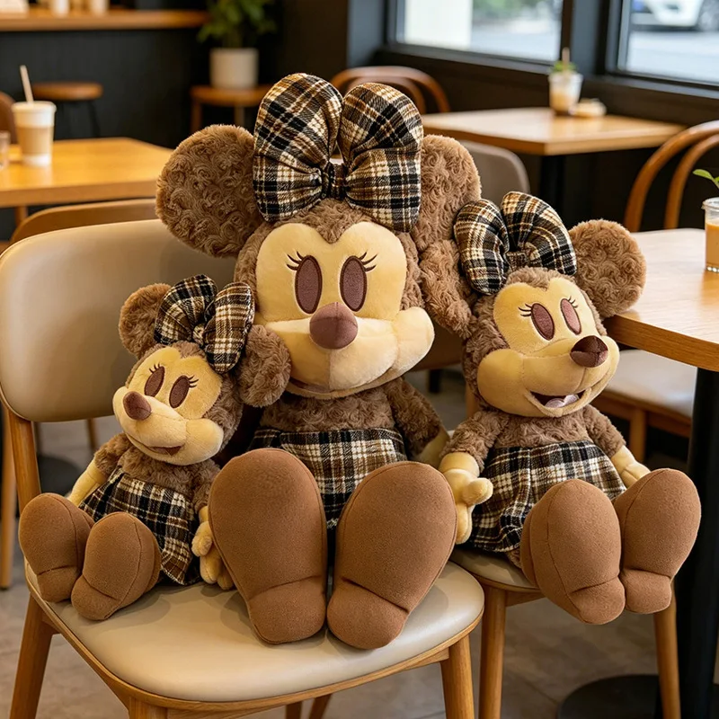 

New Disney Cartoon Retro Couple Mickey Mouse Plush Doll Mickey Minnie Plush Doll Large Doll Gift for Girls