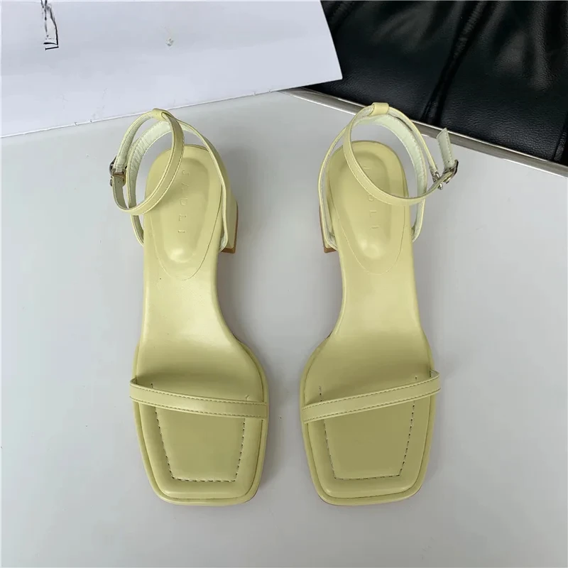 Fashion Design Sandals Women Thick Heel Casual Ladies Open Toe Shoes Sexy Party Sandal Ankle Strap 2024 Summer Mujer