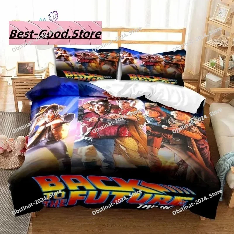 Sci-fi Movie Back to the Future Bedding Set Duvet Cover Full Queen King Size Pillowcase Bed Printed Bed Set Aldult Kid Bedroom
