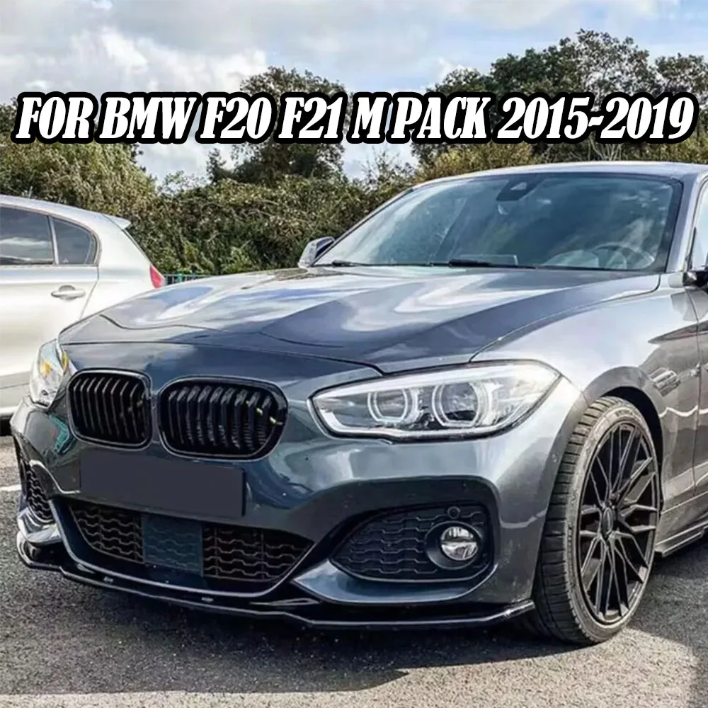 

For BMW 1 Series F20 F21 118i 120i M135i M140i LCI 2015-2019 Gloss Black Car Front Bumper Lip ABS Material Diverter Spoiler Trim