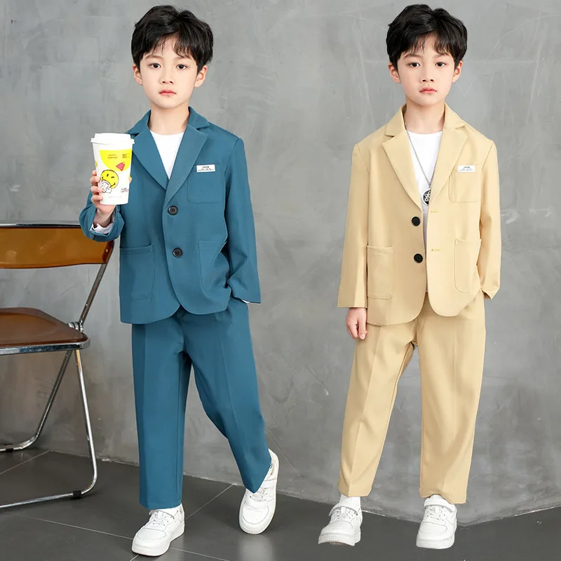 

2024 Boys Suits for Weddings Blazer Pants Kids Formal Clothes Dresses Children Party Sets Classic Teeanger Boy School Uniform