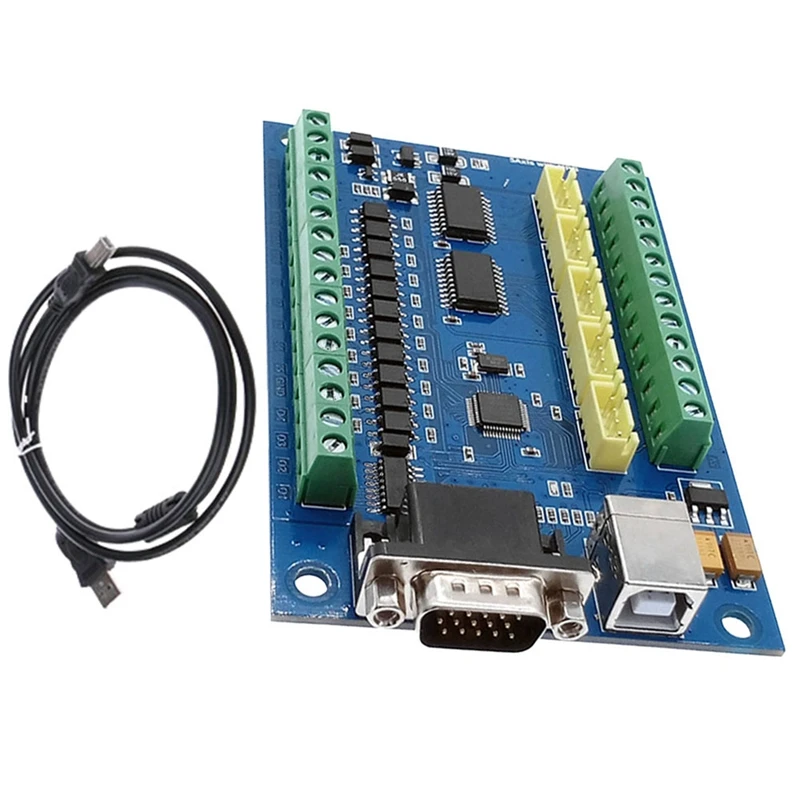 MACH3 USB CNC 5 Axis 100KHz 12-24V Linear Motion Control Card STB5100 Breakout Board