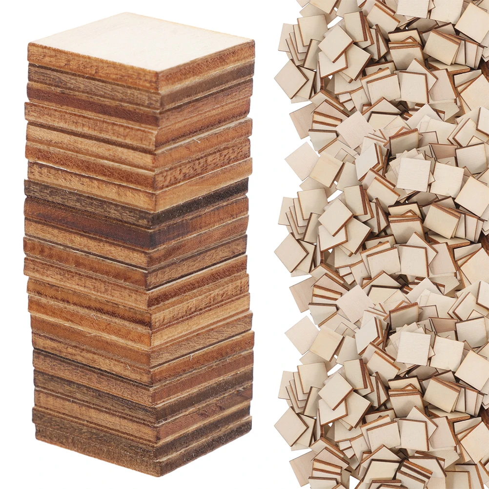 

500pcs Square Wooden Pieces Unfinished Natural Wood Squares For Diy Crafts Painting Pyrography Projects Kids Activities Home
