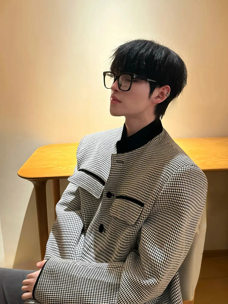 

ort Pad oulder Prince of Ws Che Lapell Men's Suit Jaet CleanFit Premium Feeling American Sle Long Sve Spri...