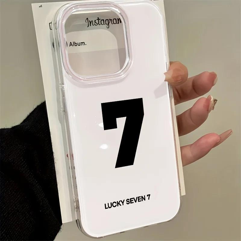 Minimal Text Quote Lucky Number 7 IMD Phone Case For Samsung Galaxy S26 S25 Ultra S23 S24 Plus A57 A55 A56 A37 A36 A17 A27 Cover