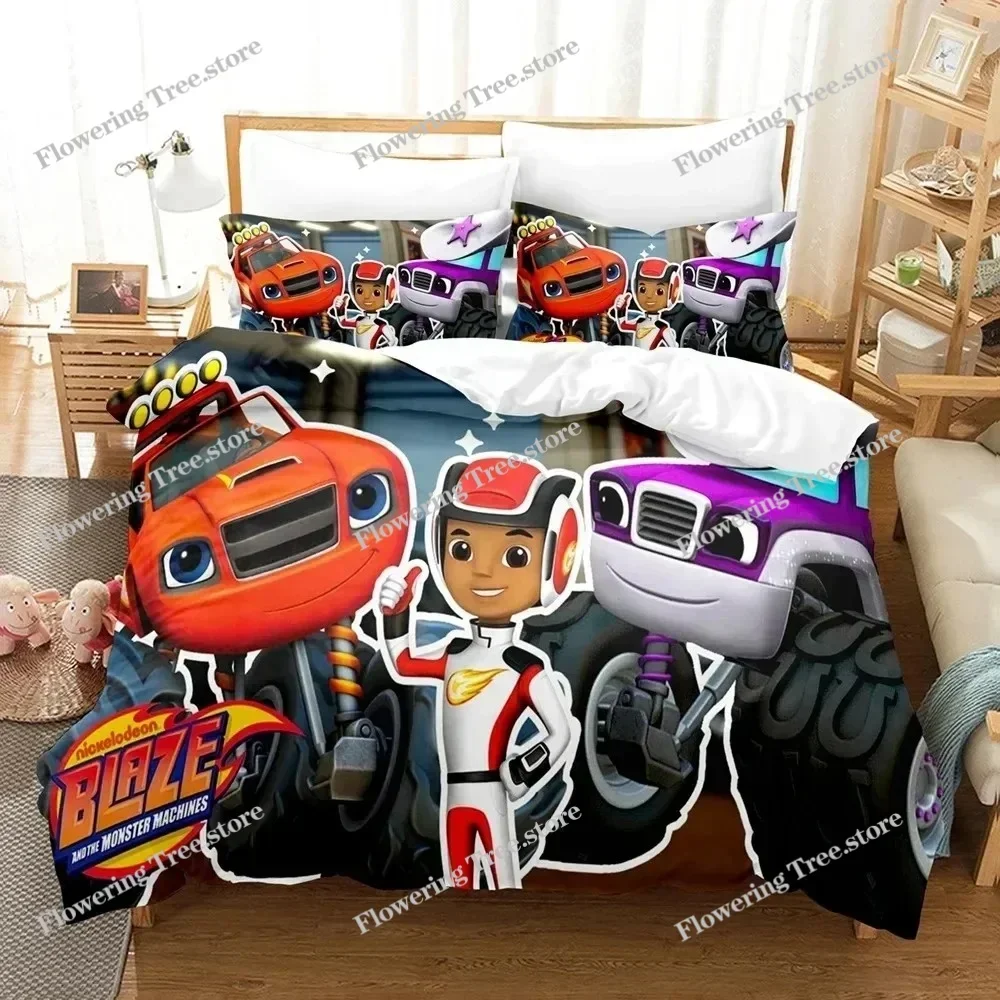 

3D Print Blaze N Monster Machines Bedding Set Cartoon Duvet Cover Double Twin Full Queen King Adult Boys Bedclothes Quilt Cover0