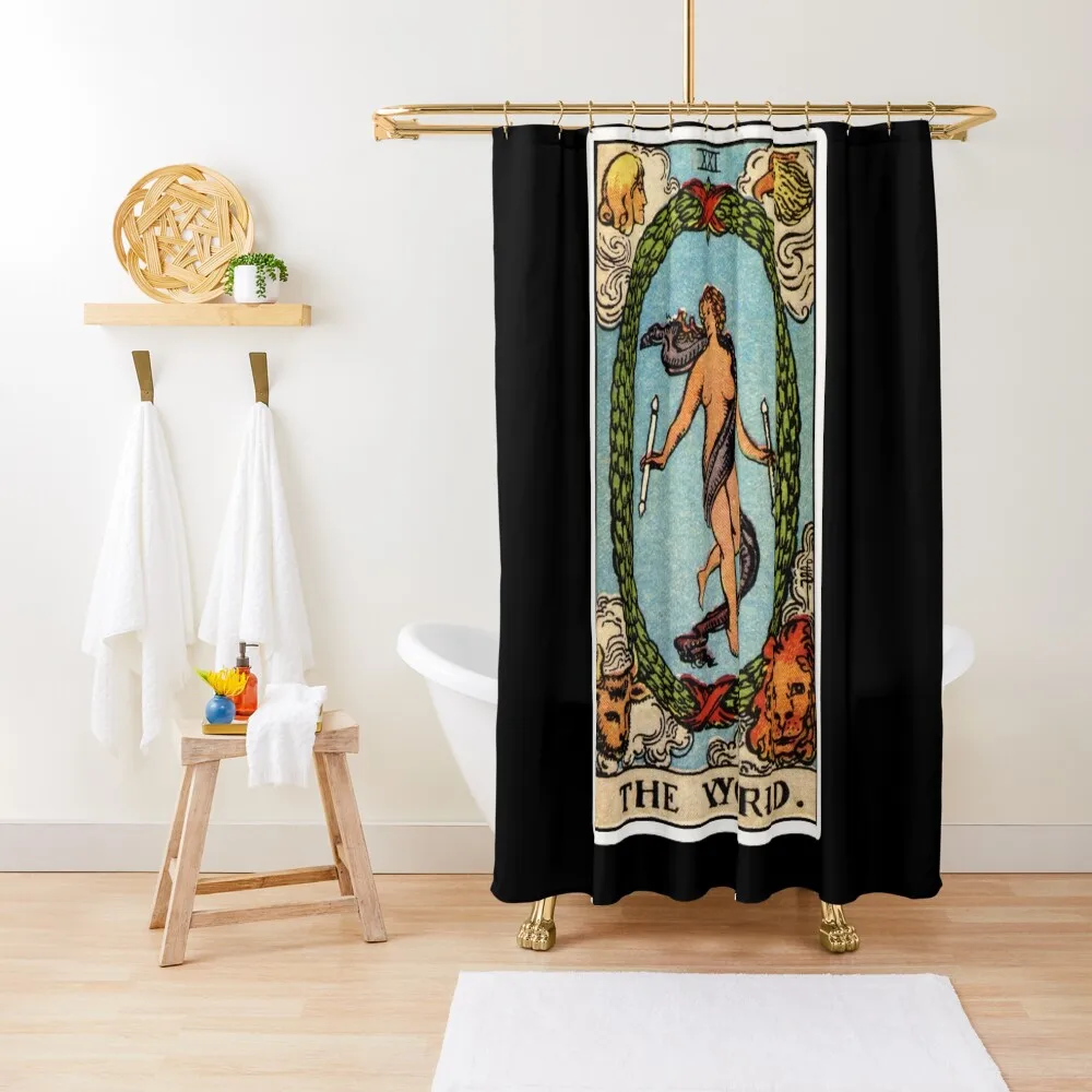 

XXI. The World Tarot Card Shower Curtain Shower Bath Modern Accessory Bathrooms Bathroom Decor Curtain