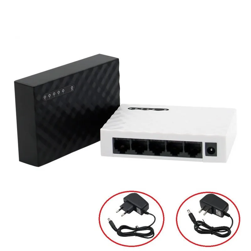 Compact Five‑Interface Gigabit Network Signal Relay Device, RJ45 High‑speed LAN Expanding Unit for 10‑100‑1000Mbps Home Network