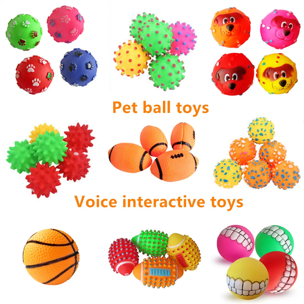 Multiple Styles Squeaky Pet Dog Ball Toys for Small Dogs Rubber Chew Puppy Toy Dog Stuff Toys Pets Supplies Accessories