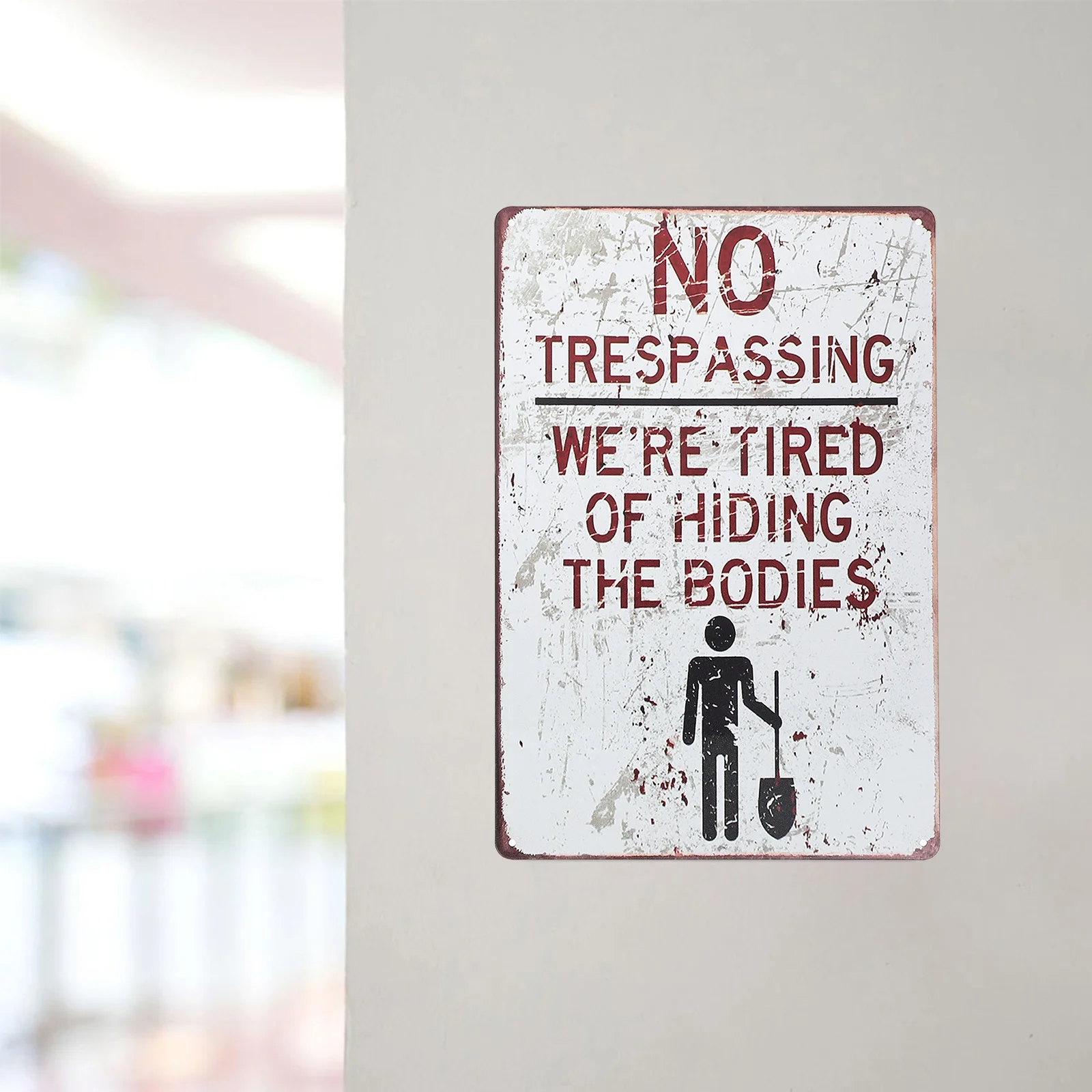 

2pcs Warning Sign Iron Sheet Retro Style Outdoor Caution Sign For Garden Home Yard Decor Metal Property Notice Board