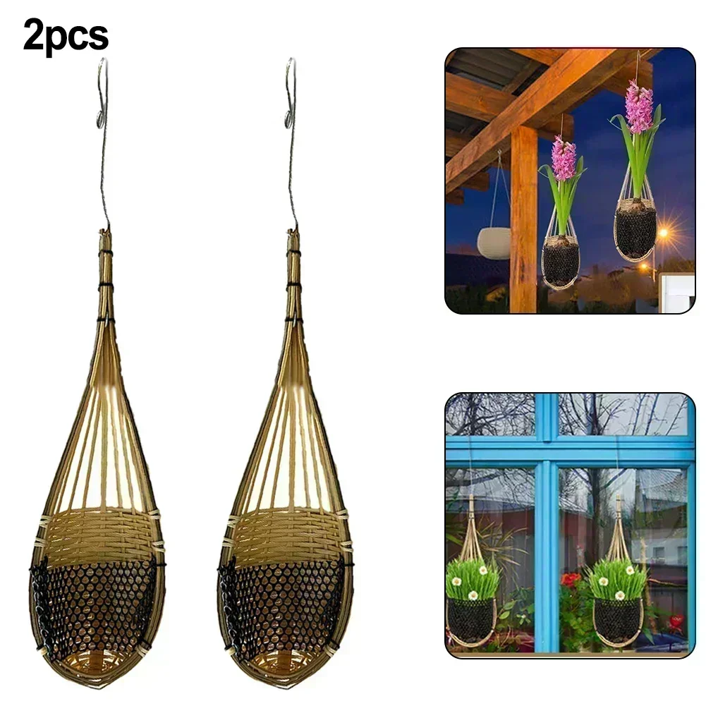 Macetas de orquídeas naturales ventiladas y iluminadas por el sol, cesta colgante de orquídeas con gancho de Metal para varias orquídeas pequeñas suculentas y vid, 2 uds.