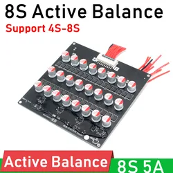 8S 5A Active Equalizer Balancer Capacitive batteries Energy transfer Balance FOR 4S 6S 7S 24V BMS Li-ion Lifepo4 Lithium Battery