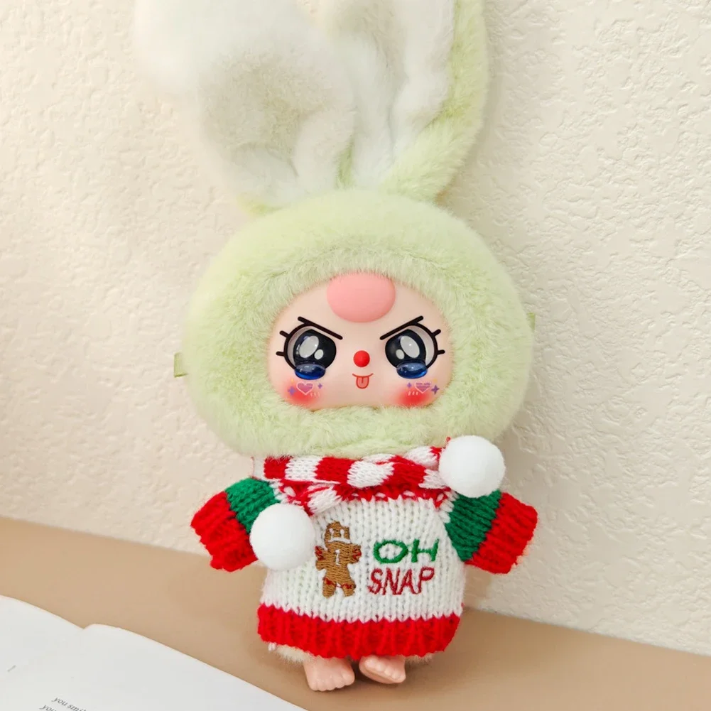 クリスマスのセーターと帽子のセット,韓国のkpop exo labubu idol v1とv2の衣装アクセサリー,ドレスアップ服,ミニ人形の服,冬