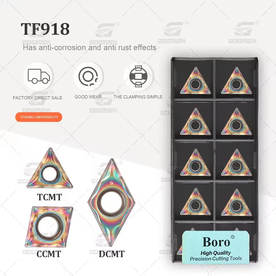 

CCMT DCMT TCMT Series CNC Lathe Tools Turning Blade DCMT070204 CCMT060204 TCMT110204 LM TF918 Quality Seven Colors Carbide Blade