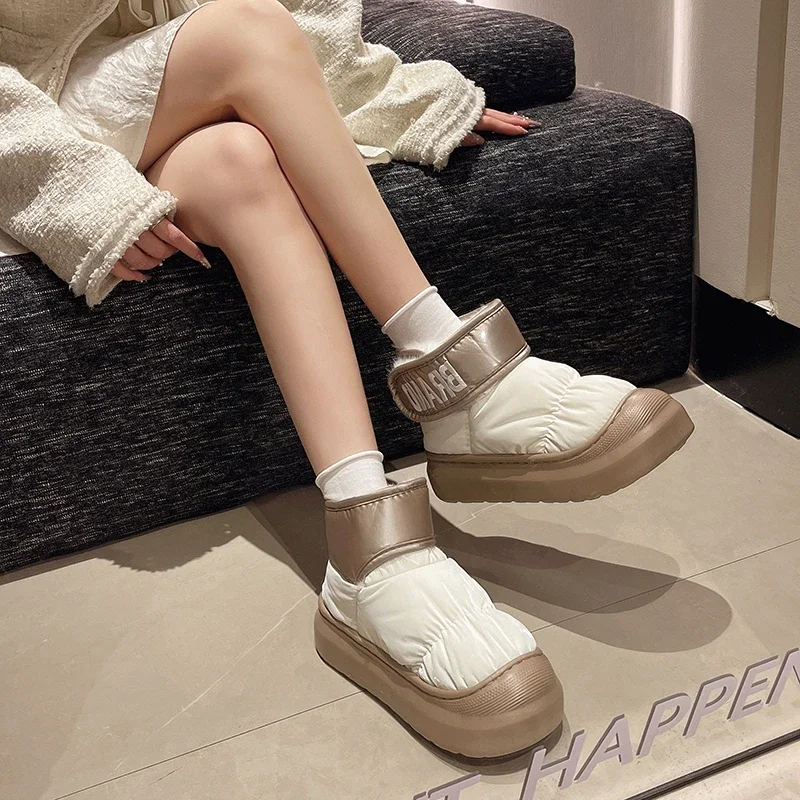 

Winter Velvet Warm Snow Boots Thick-Soled Anti-Slip Boots Cute Fashionable Color Matching Waterproof and Coldproof 2024 New