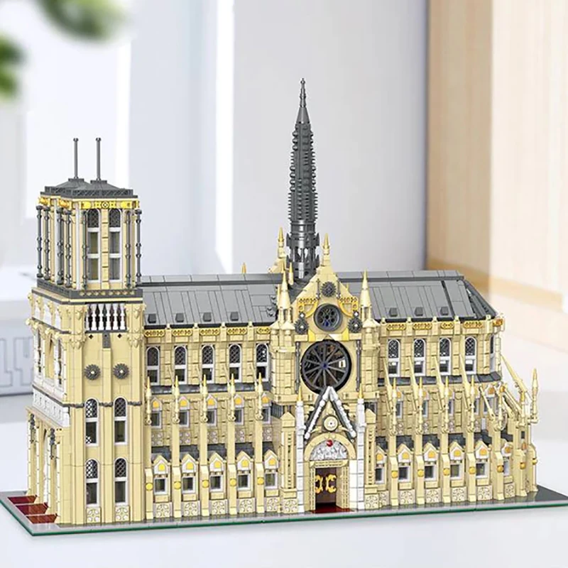 8225pcs Notre-Dame Cathedral Medieval Building Blocks Set Architecture Modular Building Block Assembly Model Kit Adults Toy Gift