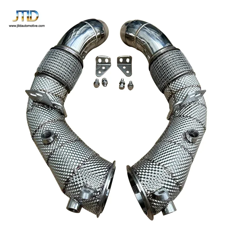 

JTLD Performance Turbo Stainless Steel Exhaust System Downpipes With Heat Shield For BMW M5 F10