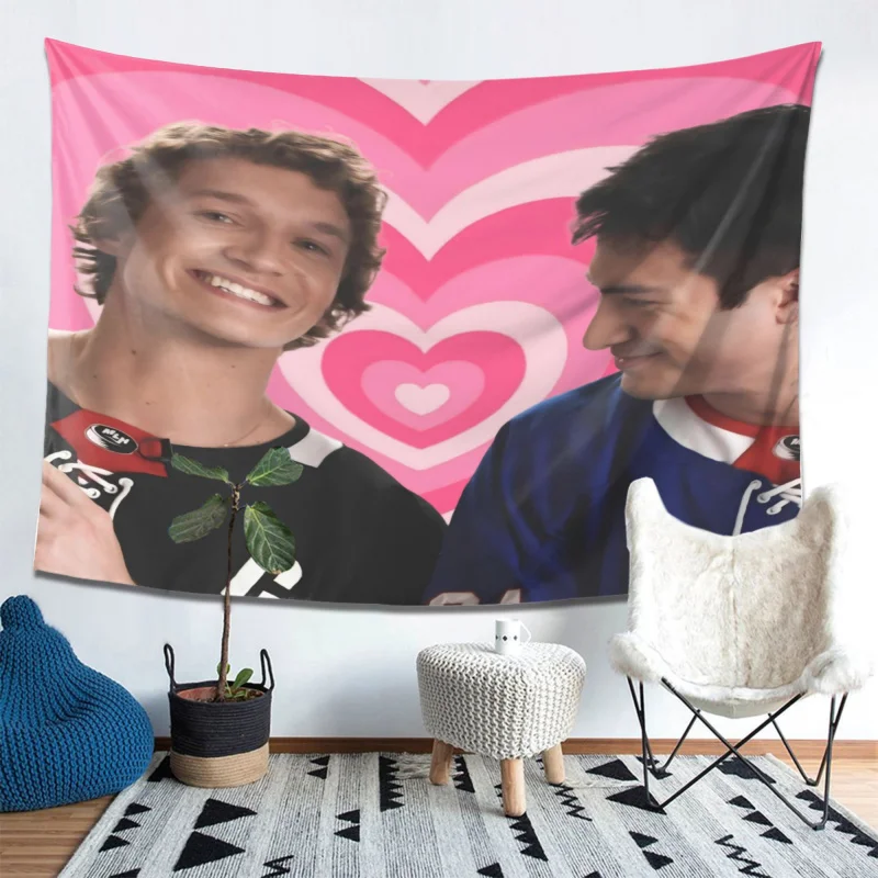 VIKAMA Beheizte Wettbewerbs-Liebes-Wandteppich, Eishockey-Fan-Dekoration, Tapete für Wohnzimmer, Hintergrundwand, Raumdekoration