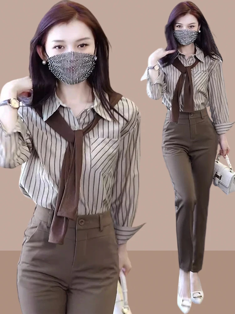 

Женская свободная блузка с длинным рукавом, осенняя новинка, модный корейский стиль, стройнящий дизайн, топ с драпировкой на плечах, премиум-класс