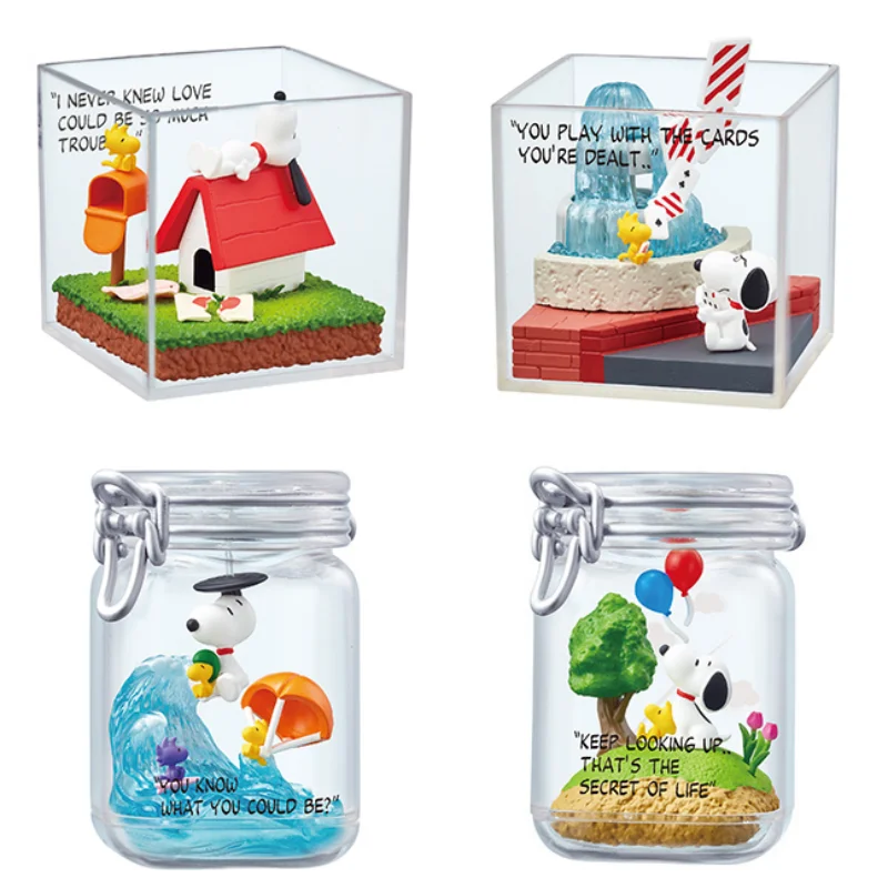 

Re-Ment оригинальные 뷰 afgツ SNOOPY & FRIENDS TERRARIUM Слова любви Игрушки для детей Подарочные Коллекционная модель Украшения