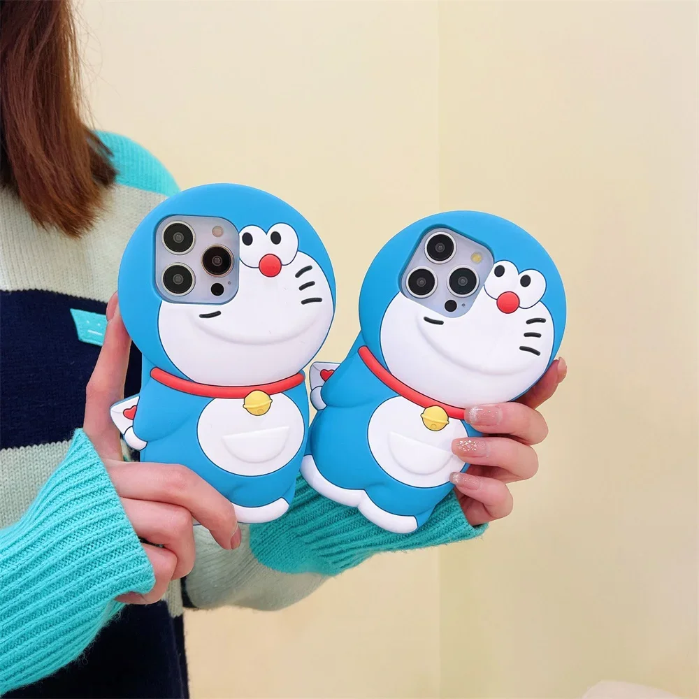 

Мультяшный 3D силиконовый чехол Doraemon для телефона IPhone 15 Promax 14 13 12 Pro Max 11, мягкий резиновый Чехол, рождественские подарки на Хэллоуин