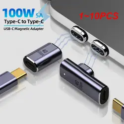 1~10PCS PD 100W Fast Type-C Magnetic Charger Adapter 40Gbps Charging Magnet USB C To Type C Converter 24 Pins 8K@60Hz USB-C