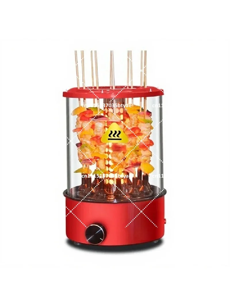 Electric Rotating Vertical BBQ Grill Skewer Machine, Smokeless Indoor Barbecue Grill, Automatic Self-Baking Cooker