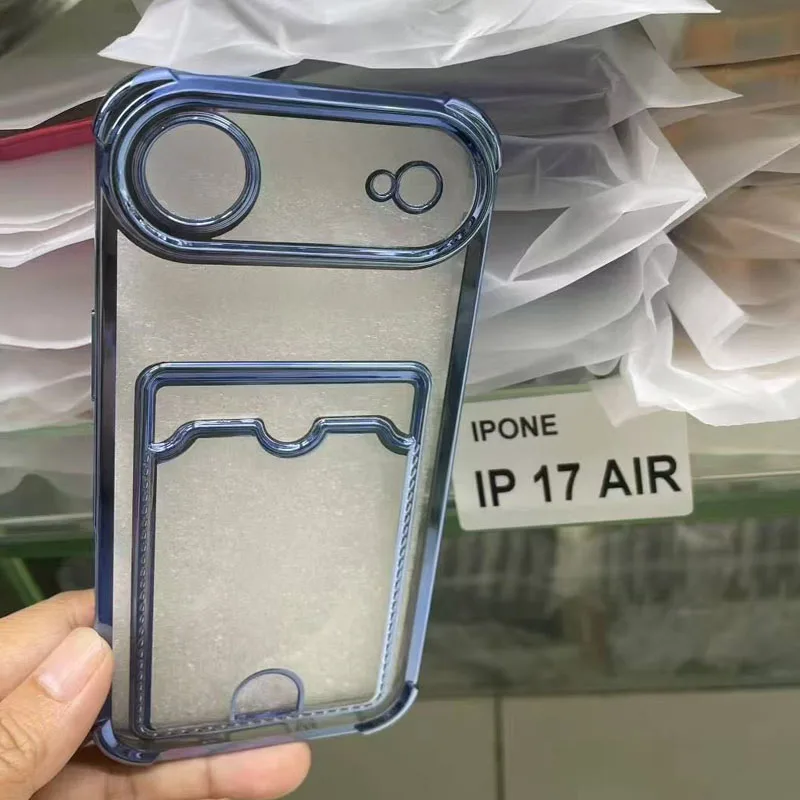 Galvanotecnica Trasparente Può Inserire La Cassa Del Telefono Della Carta Per iPhone 17 Pro Max 16 15 14 13 12 11 Protezione Della Lente Della Copertura Posteriore