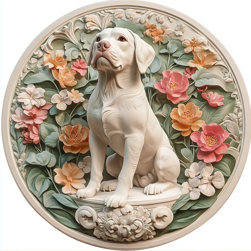 Labrador Retriever Pet ornamentos, personalizado Circular alumínio pinturas decorativas, impermeável e Rust-Free lembrança, Lápides