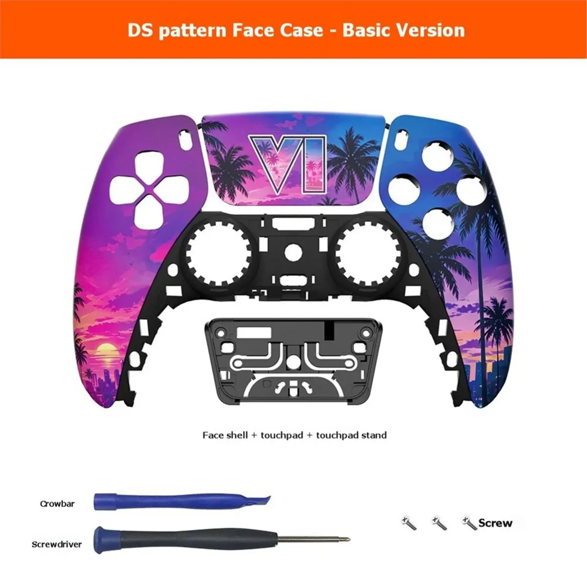 Sunset City for Controller Shell Faceplate Cover with Touchpad DIY Exterior Cover Front Cover Repair