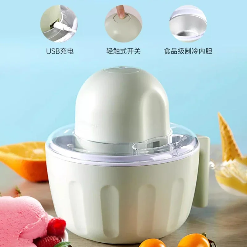 Máquina para hacer helados recargable, 500ml, pequeña máquina de servicio suave de helado casero, maquinas para hacer helados