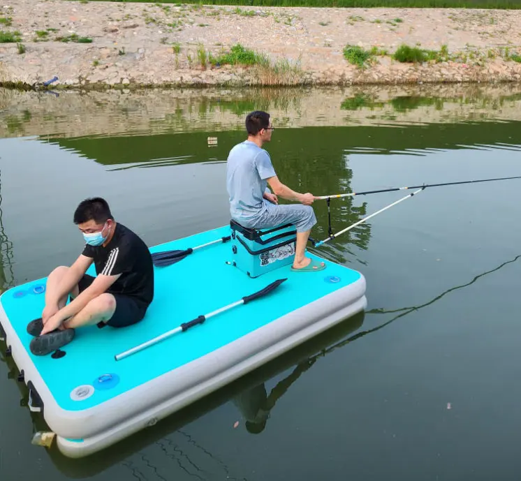 2M Inflatable Boat Leisure Island Swim Raft Platform Collapsible Fishing Dock