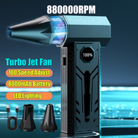 880000RPM Electric Air Duster With 2 Nozzles Powerful Air Blower Super Turbo Jet Fan 100 Speed Adjust Car Keyboard Cleaning Tool