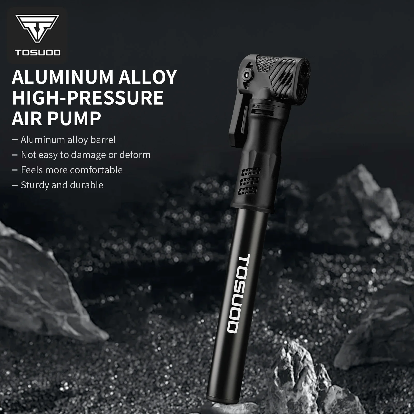 TOSUOD Fahrradpumpe Mini Tragbare Aluminiumlegierung Handpumpe Reifenfüller Schrader Presta Ventil MTB Rennrad Luftpumpe