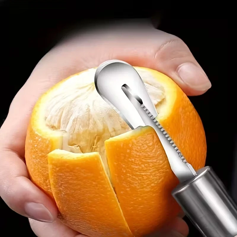 Pelador de naranjas, pelador de pomelo de acero inoxidable, pelador de frutas sin esfuerzo, pelador de pomelos, herramienta multifuncional para pelar frutas