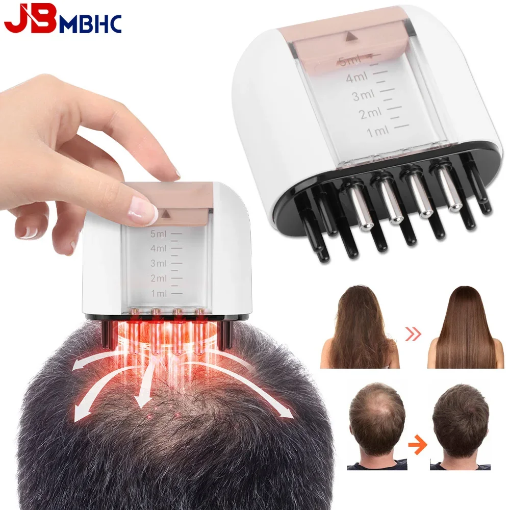 5ml Scalp Applicator Electric Head Massager Roller Ball Brush Hair Growth Essential Oil Medicine Liquid Applicator Massage Comb