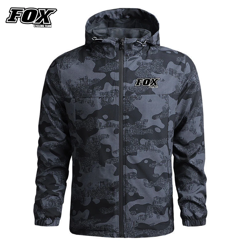 

Fox Cycling Team Men Windproof Riding Jacket MTB Long Sleeve Clothing Bike Downhill Coat Chaqueta Moto Hombre Bicycle Jersey 5XL