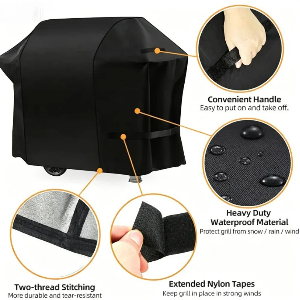 Waterproof For Outdoor Barbecue Cover for Grills 210D Oxford Fabric UV Resistant with Functional Handle Placement